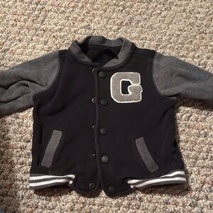 GAP Kids Black and Gray Letterman Jacket